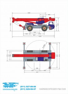 Габаритные размеры автомобильного крана HARNISCHFEGER P&H S35