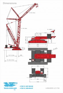 Dimensions of the LIEBHERR LR 1750 crane