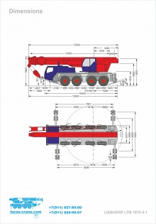 Truck crane dimensions LIEBHERR LTM 1070-4.1